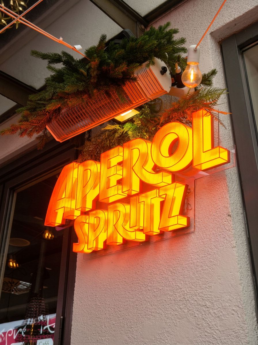Leuchtendes Aperol Spritz Schild am Espressitto