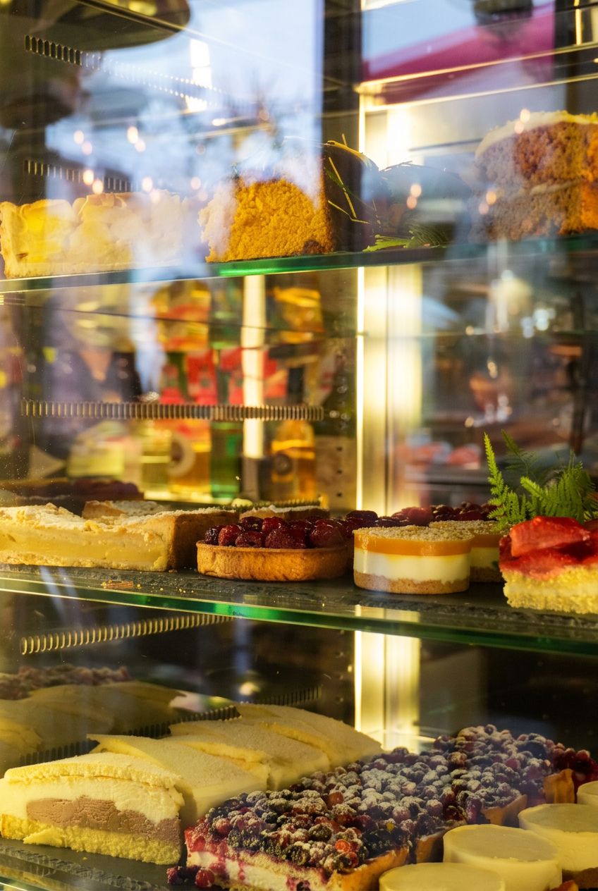 Hausgemachte Dolci in der Vitrine